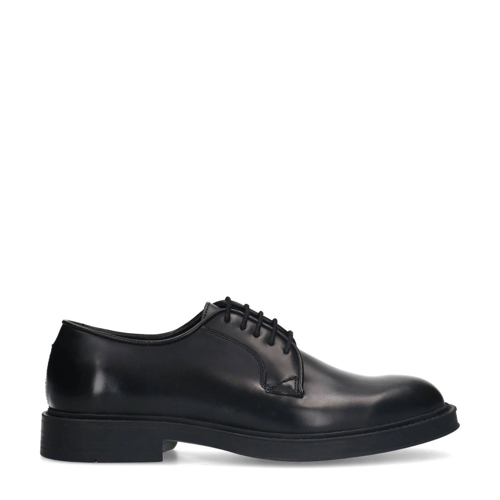 Manfield leren veterschoenen zwart