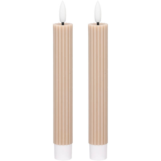 Blokker LED Dinerkaars Ribbel - 2,2x15,5 cm - Beige