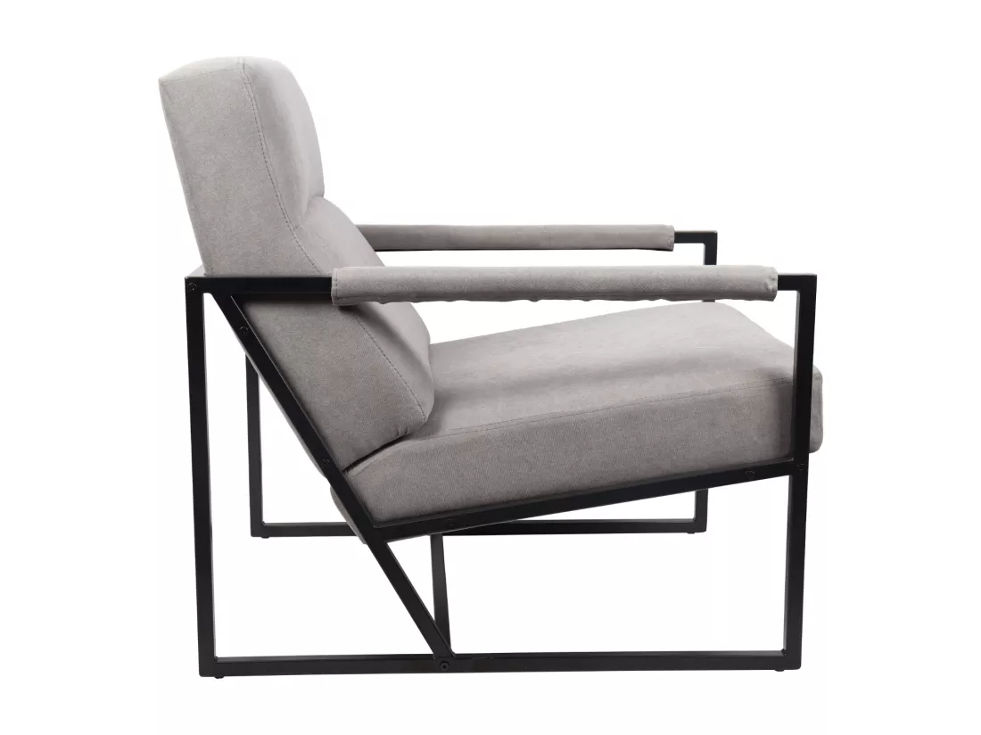 Chaise longue SVITA CHRIS Chaise de cocktail Chaise rembourrée avec accoudoirs Gris