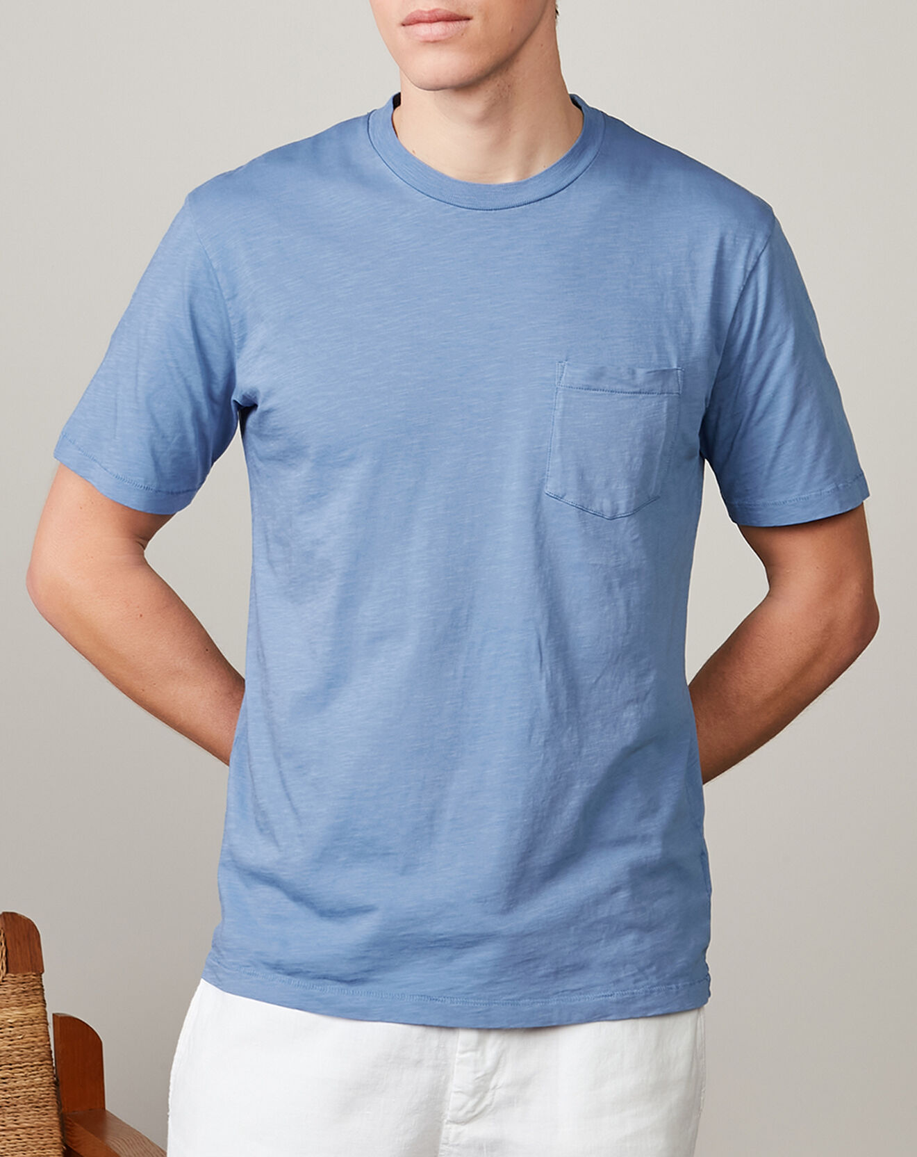 Hartford T-Shirt Pocket Crew chambray