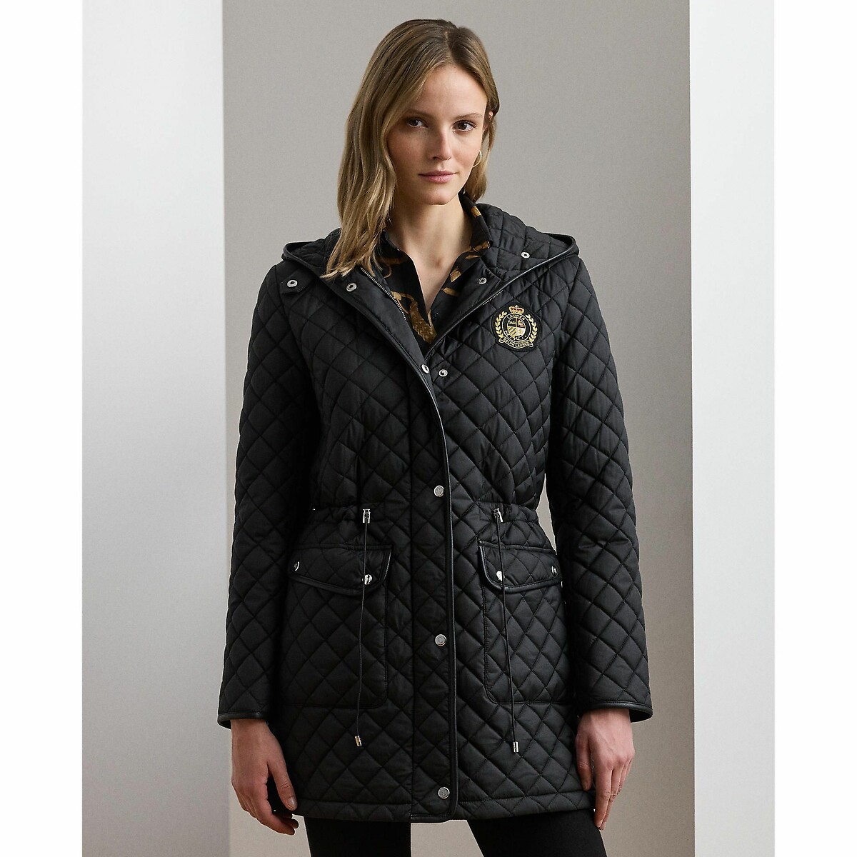LAUREN RALPH LAUREN<br>Casaco de comprimento médio com capuz e aplique