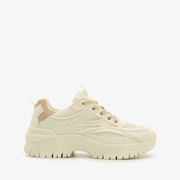 Blue Box dames dad sneakers wit beige