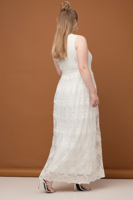 Hochzeitskleid, Spitze, V-Ausschnitt, ärmellos