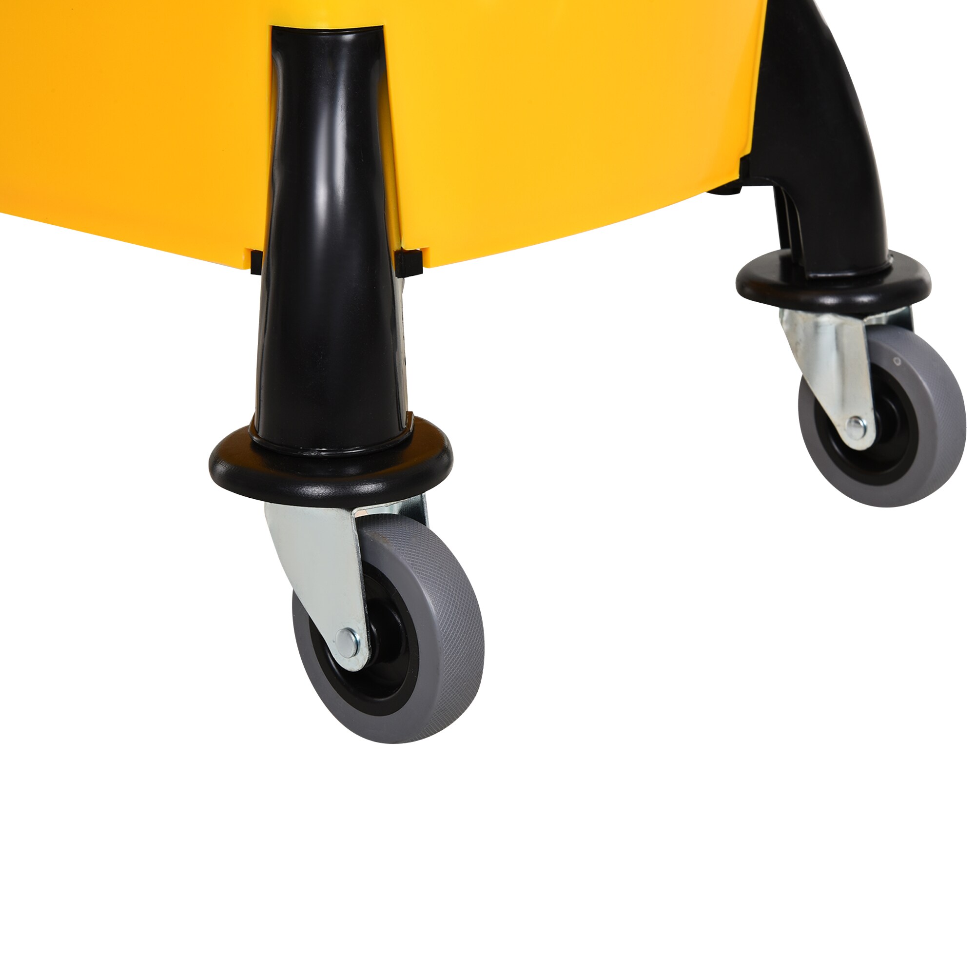 HOMCOM Wischwagen mit Auswringvorrichtung gelb 44 x 36 x 90 cm (LxBxH)