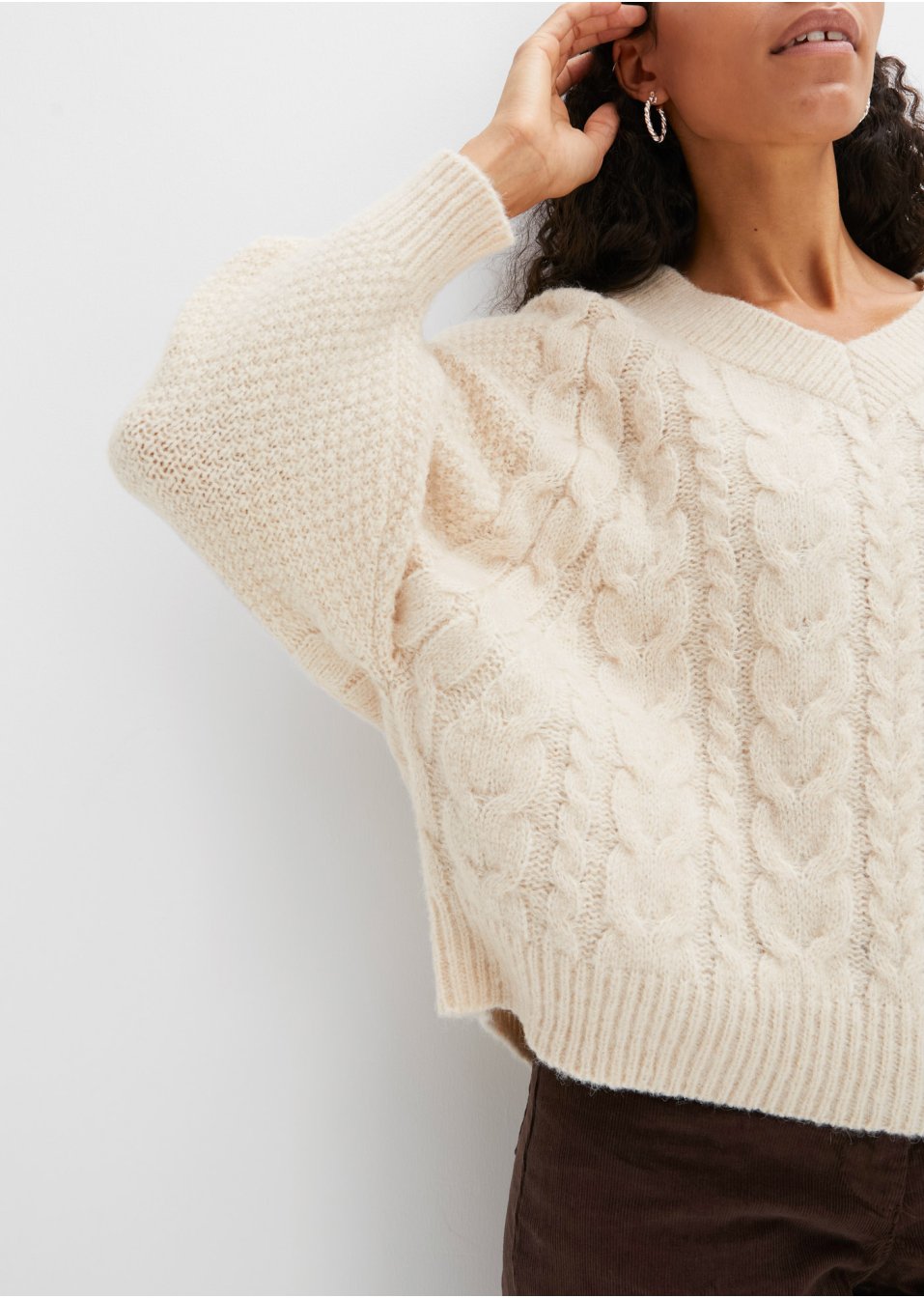 Pull à motif torsadé