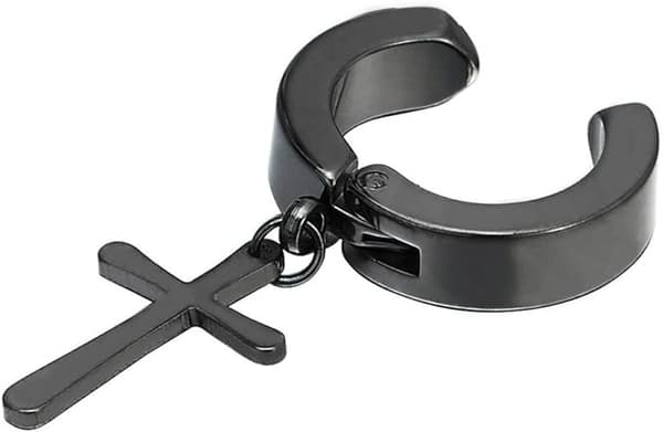 Clip on øredobber svart CROSS