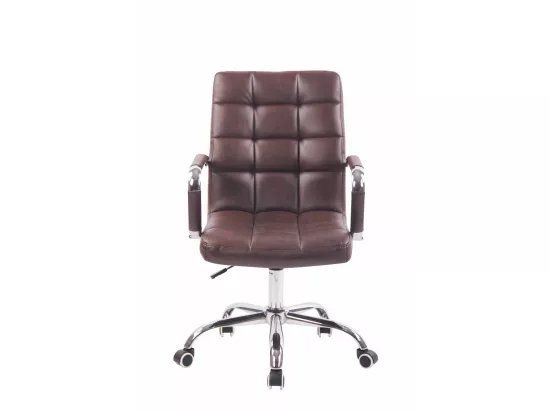 Chaise de bureau - Similicuir & Métal chromé - Bordeaux - Deli