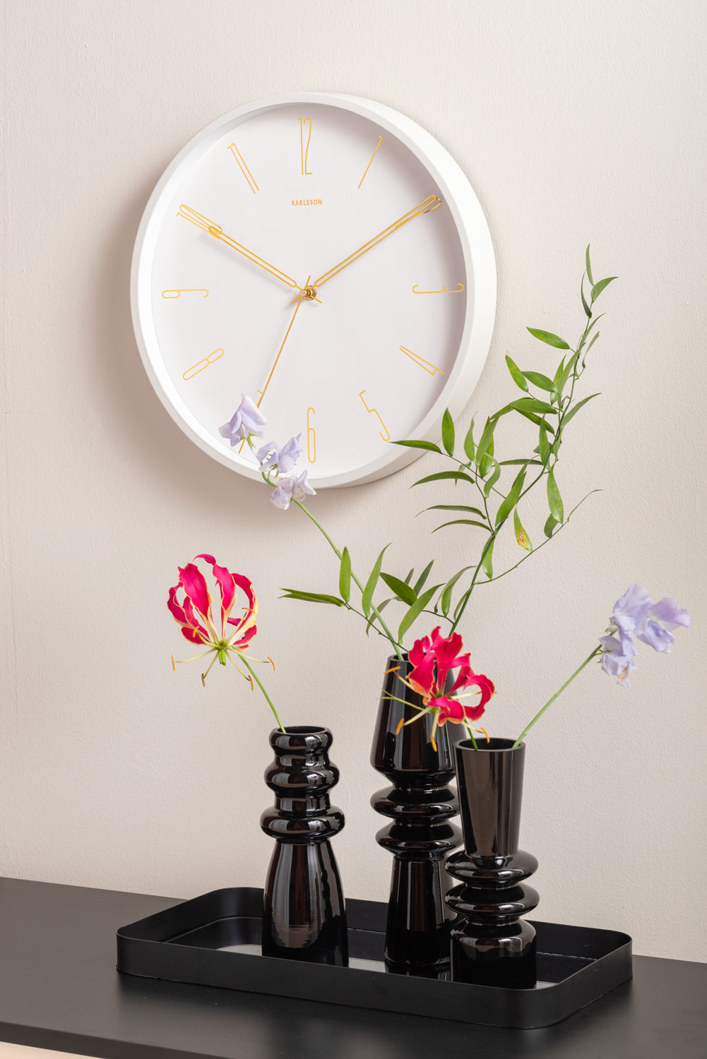 Karlsson - Wall clock Belle Numbers metal white