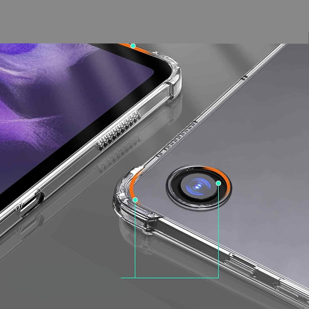 Samsung Galaxy Tab A9 Gummi Case Hülle Air Cushion Fallschutz   Display Schutzfolie - Transparent