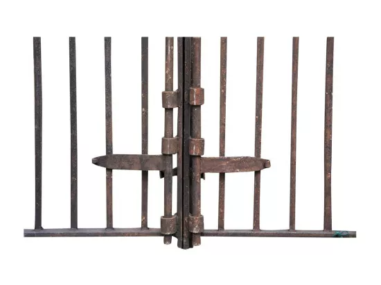 BISCOTTINI Portail en fer - Fer massif avec détails ornementaux - Clôture en fer - Portail en métal - Porte décorative - Portail d'entrée - 410x10x298cm