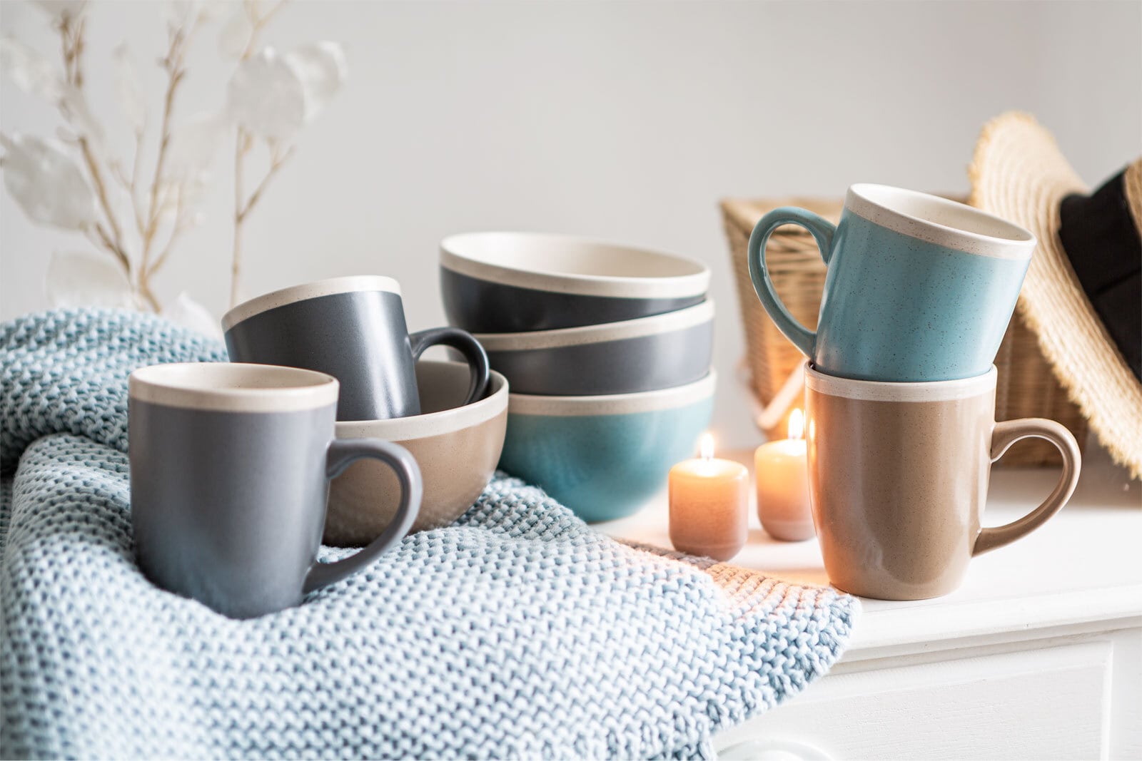 TAFELWERT Kaffeebecher JONE 6er Set taupebraun