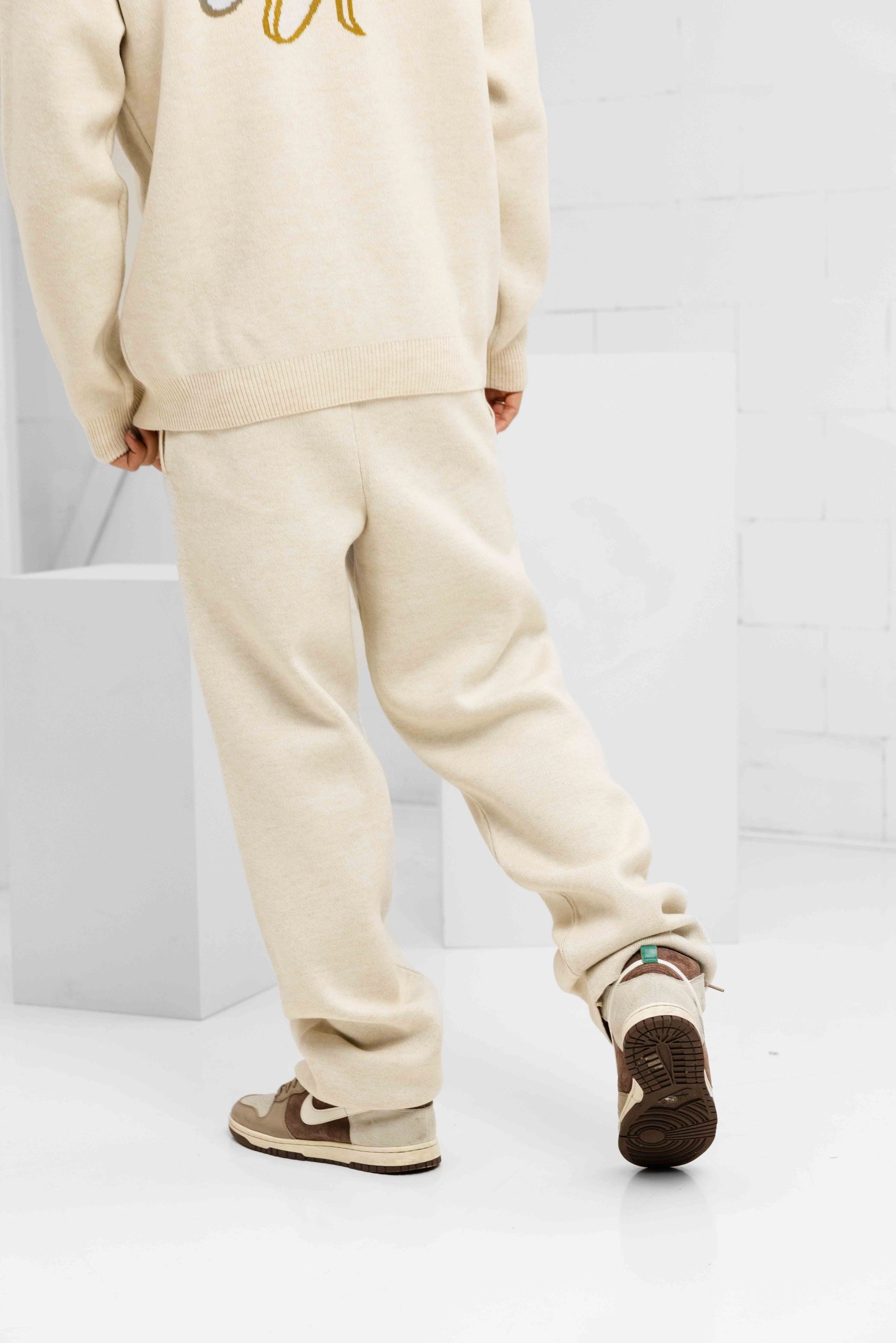 24 Uomo Knitted Trainingspak Heren Sand/Khaki