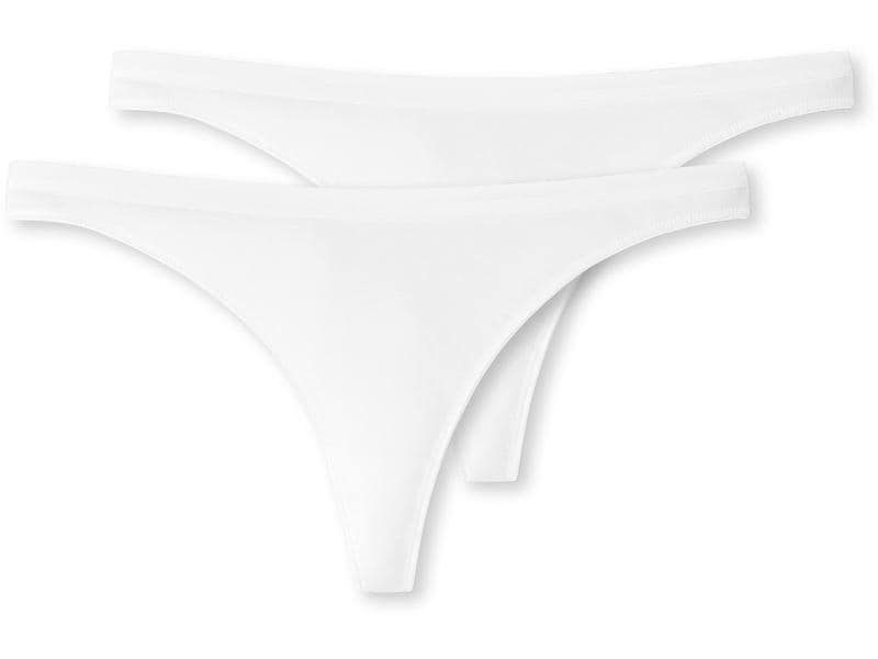 SCHIESSER String Damen 2-er Pack, Weiss, XS Weisse Strings für Damen