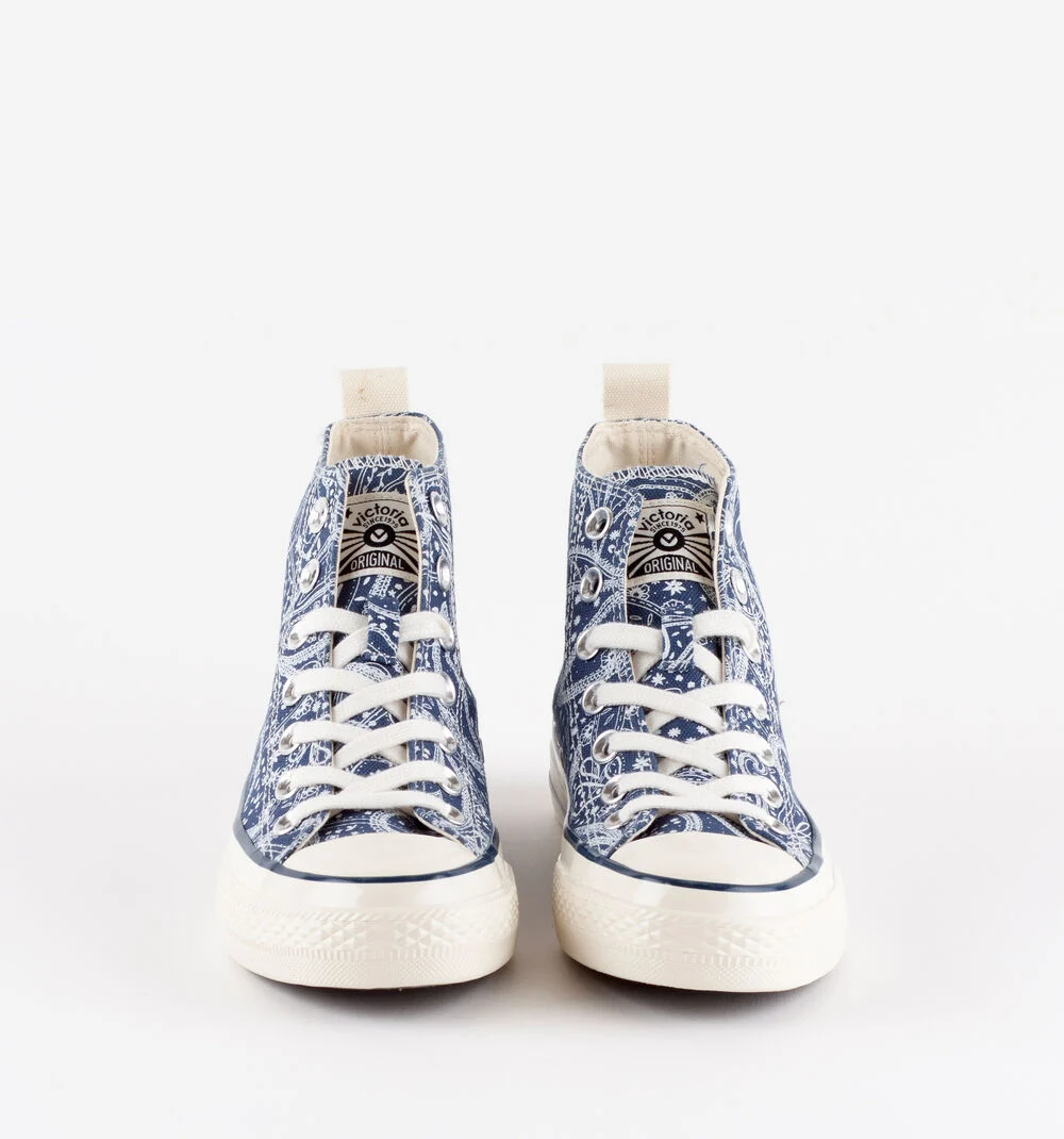 TRIBU BRILLO BANDANA TOILE BRILLANT Baskets montantes imprimé bandana MARINO
