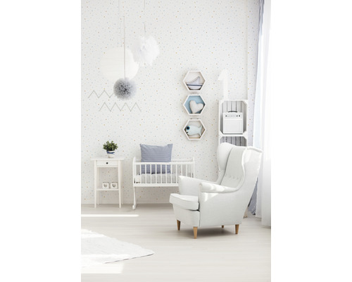 Vliesbehang 38116-2 Little Love stippen blauw geel