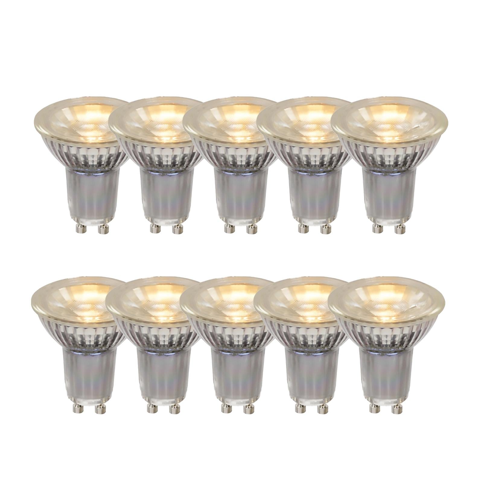 MR16 LED lichtbron GU10 5W 2700K transparant niet dimbaar set van 10