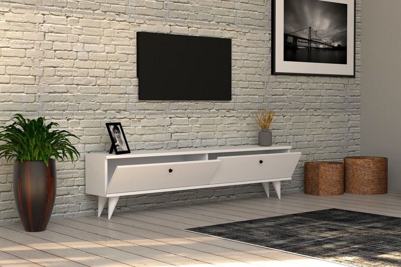 Kalune Design - Nanouk - TV-meubel - Wit - Spaanplaat - Breedte 160 cm