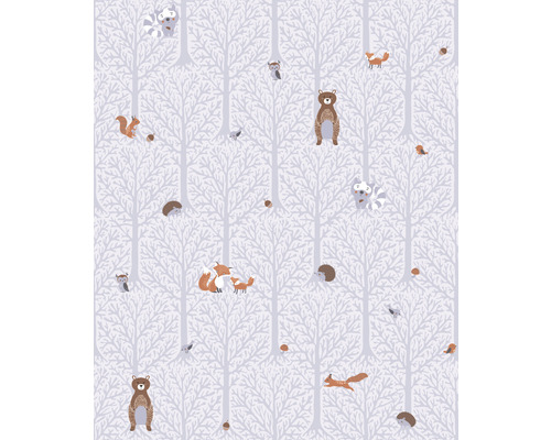 Vliesbehang 38119-1 Little Love bosdieren beige