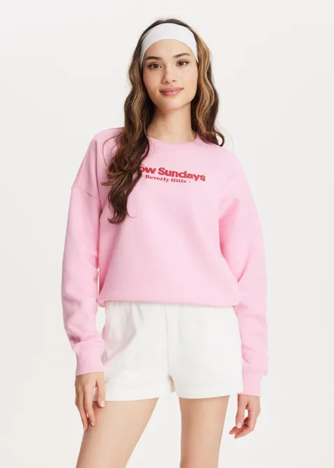 Sweater met print wellness roze (ROS)