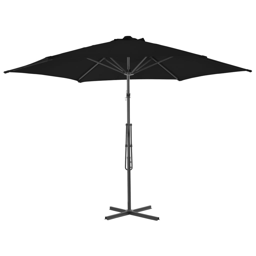 Parasol d'extérieur avec mât en acier 300 x 230 cm noir