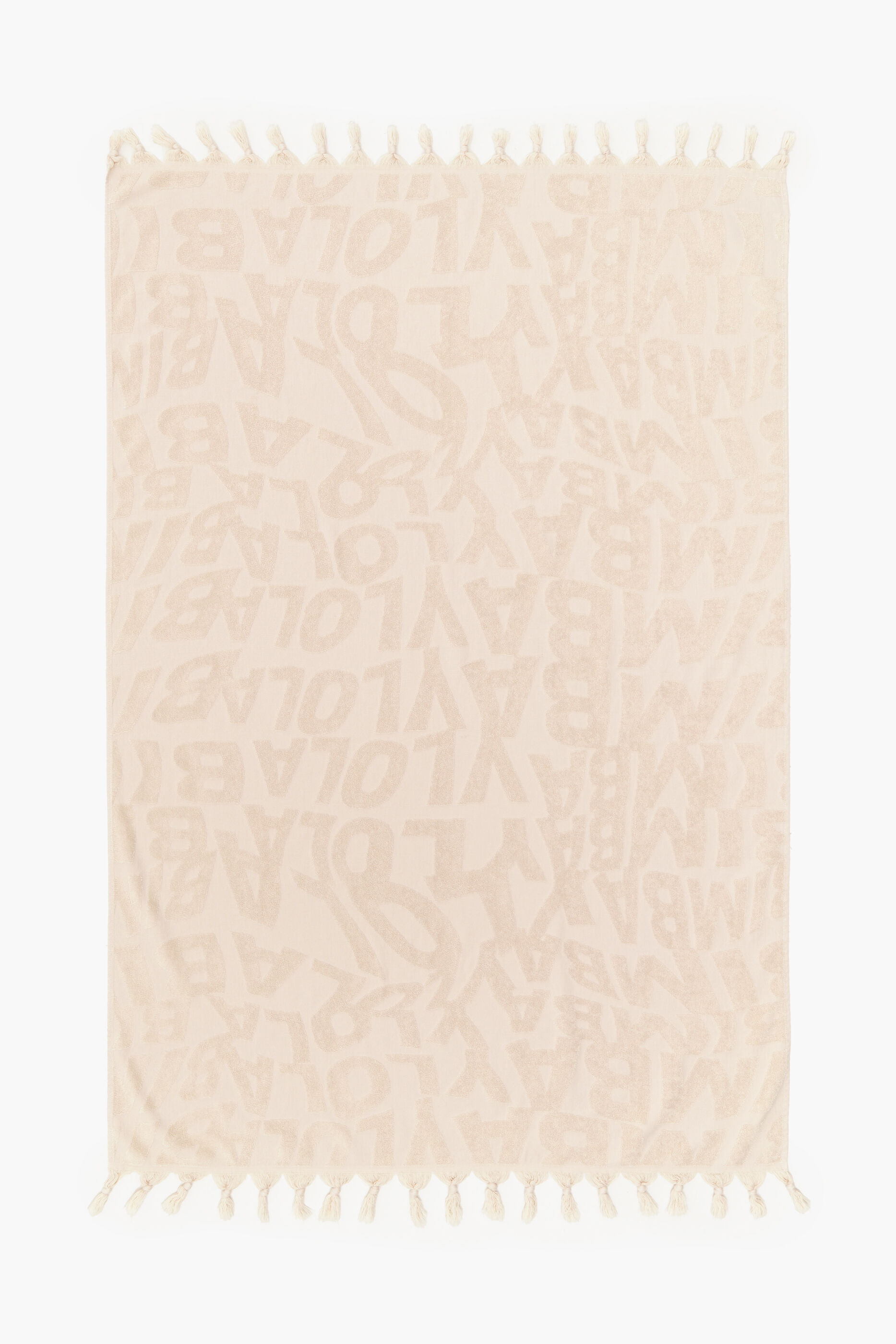 Toalha com logotipo em jacquard marfim