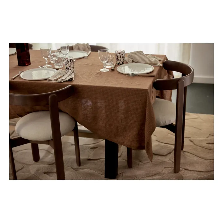 Gabrielle Paris Nappe en lin lavé vichy | Vieux Rose