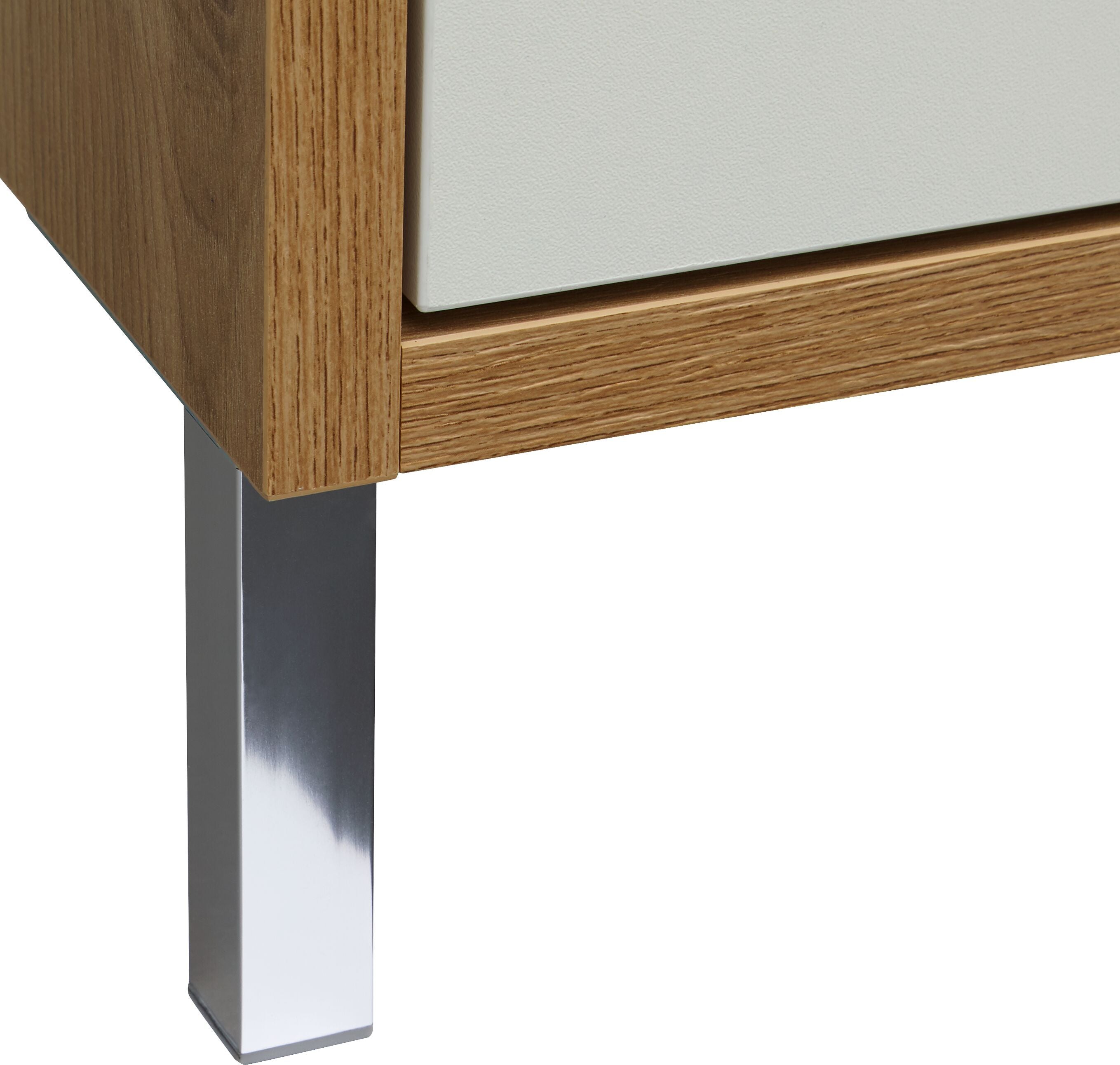 SIERRA Hochschrank - Eiche / Weiss / B: 30.0 cm x T: 35.0 cm x H: 190.0 cm