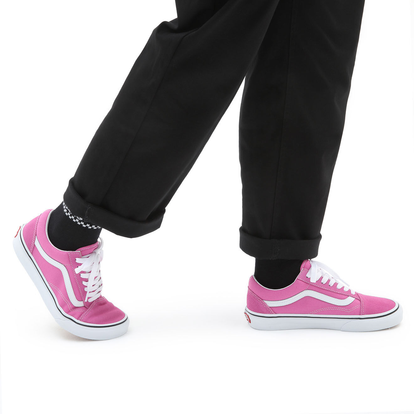 Vans Sneakers en Cuir & Textile Old Skool roses
