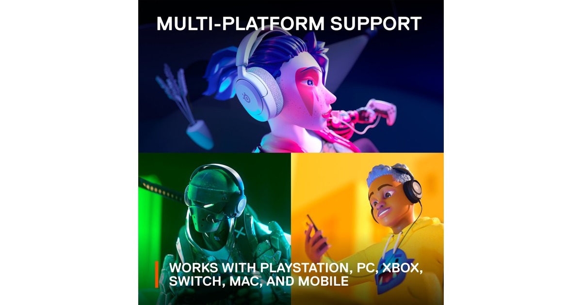SteelSeriesArctis Nova 1P  over-ear gaming headset  (Wit, Pc, PlayStation 4, PlayStation 5, Xbox, Nintendo Switch)
