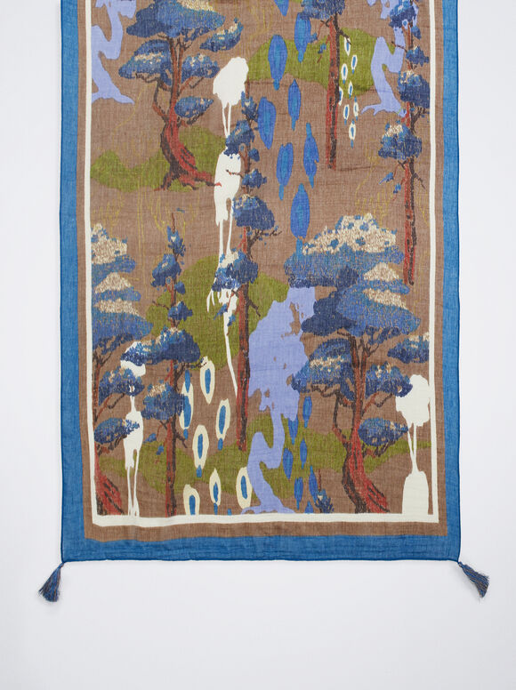 Pañuelo Cuadrado Estampado - Azul