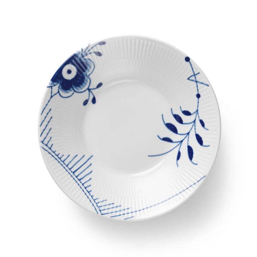 Royal Copenhagen  Blå Mega Riflet dyb tallerken - Ø21 cm.