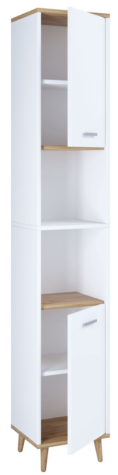 Hochschrank LANDOS - weiß-Honig Eiche - 181 cm