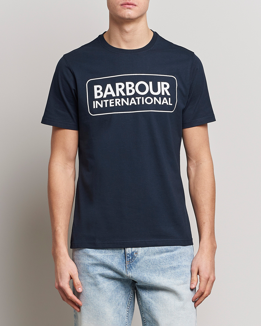 Barbour International Large Logo Crew Neck Tee Navy