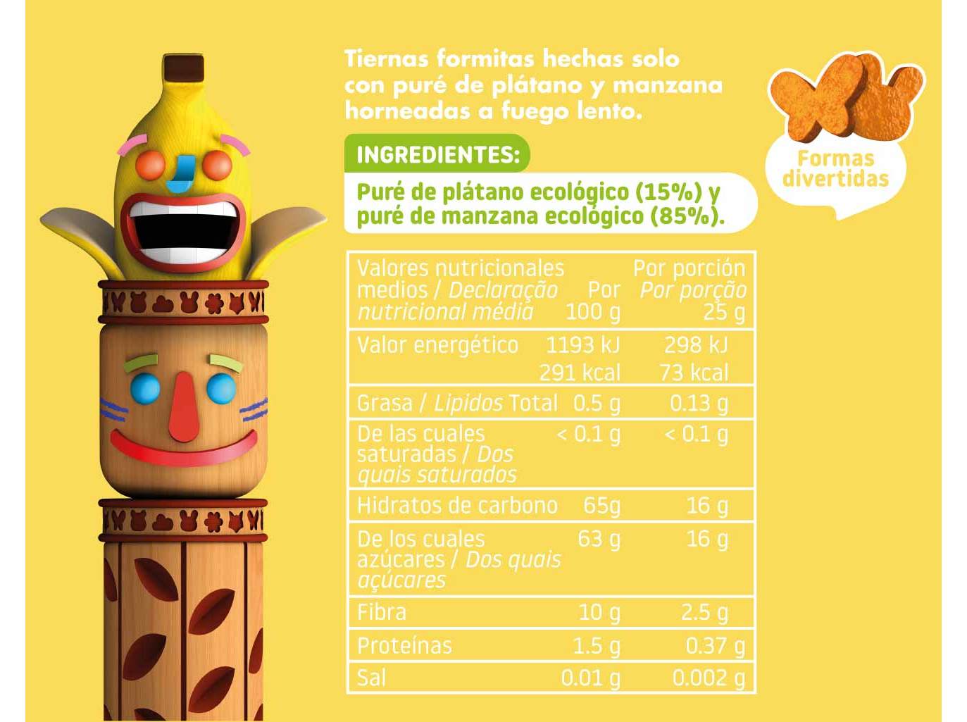SNACK FRUTA SMILEAT MAÇÃ E BANANA BIO 25G