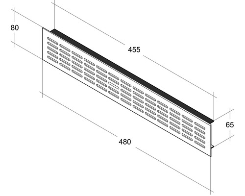 Rotheigner aluminium ventilatierooster, wit, 480x80 mm