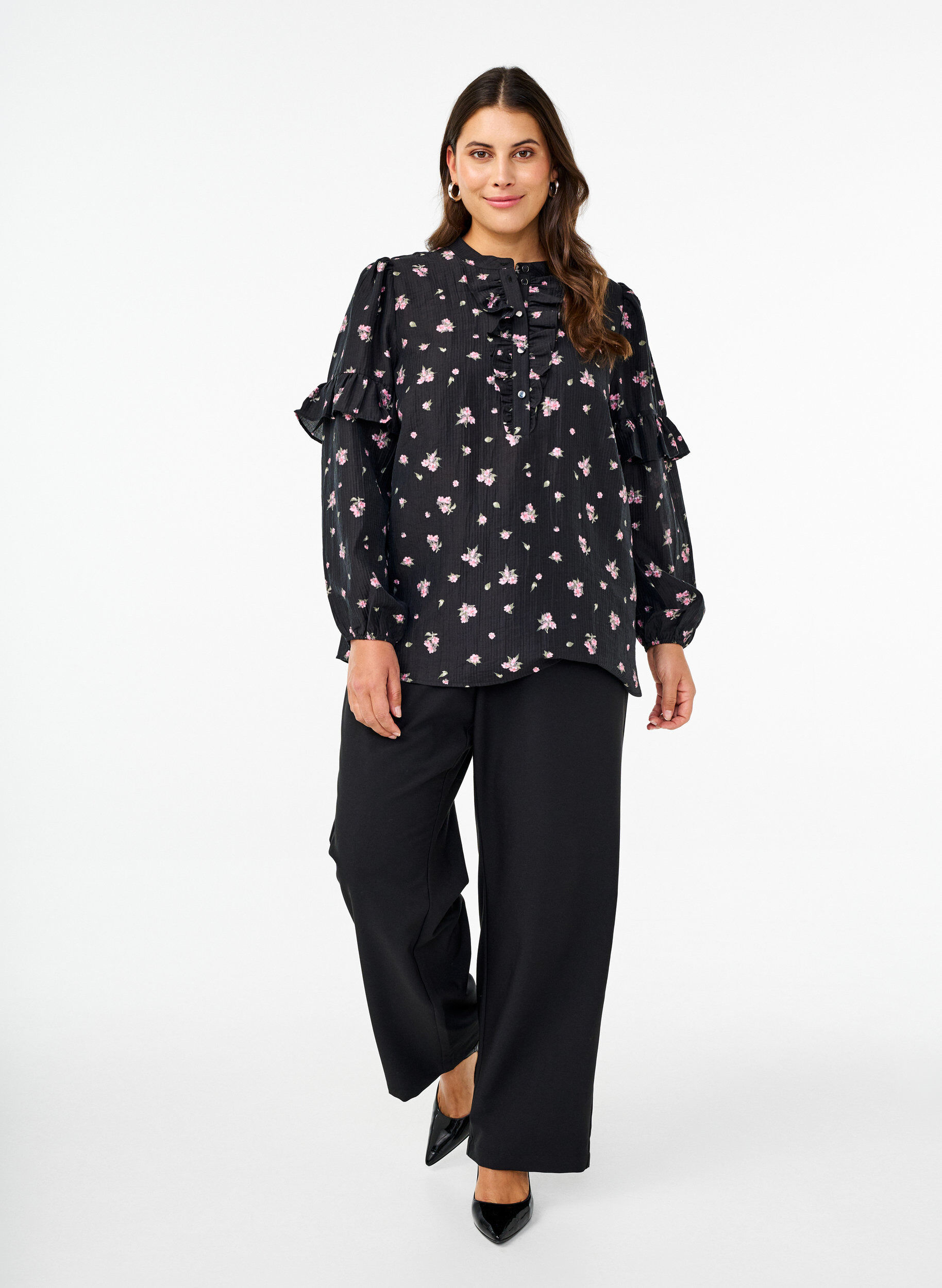 Blomsteret bluse i lyocell