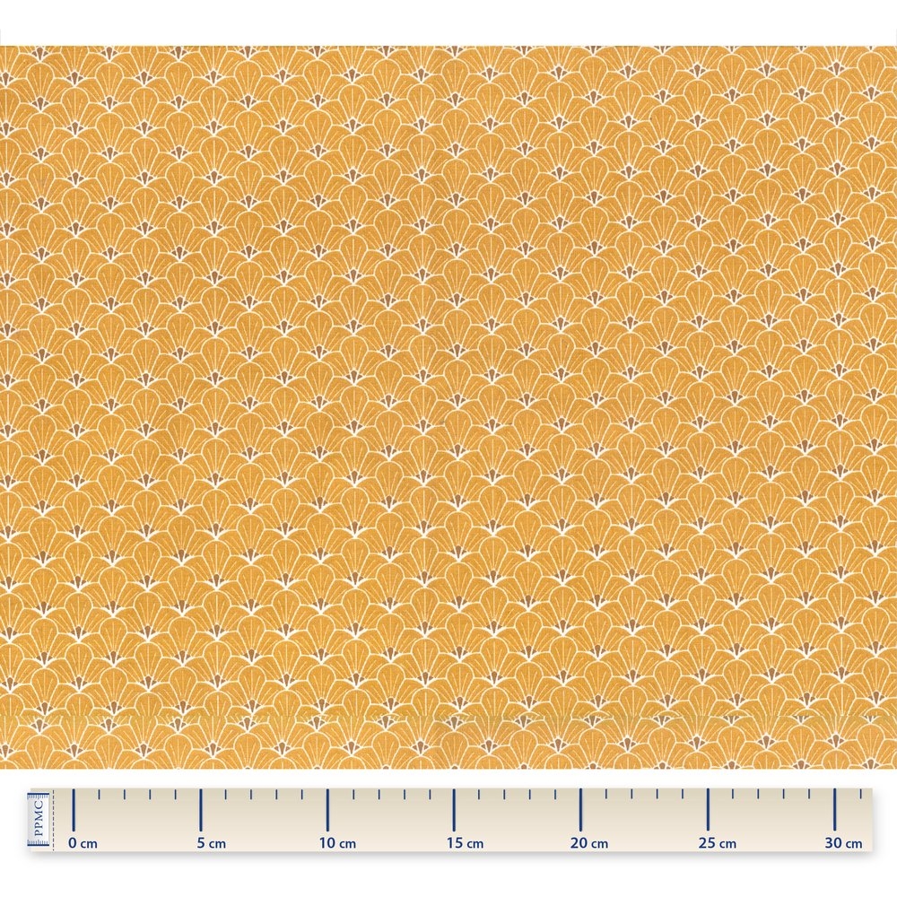 Coupon Tissu 50 Cm Graphique Ocre Ex1077