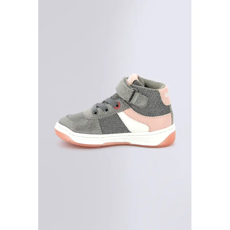 KICKALIEN GRIS ROSE ARGENT SNEAKERS HAUTES Synthétique Fille