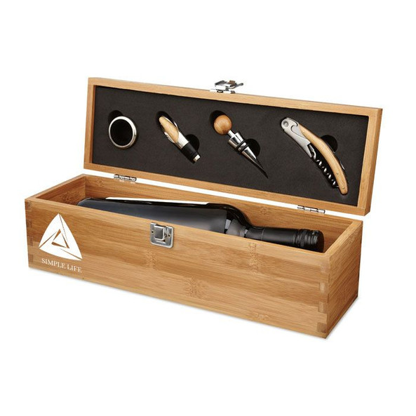 GiftRetail MO8293 - TARDOR Set à vin en bambou