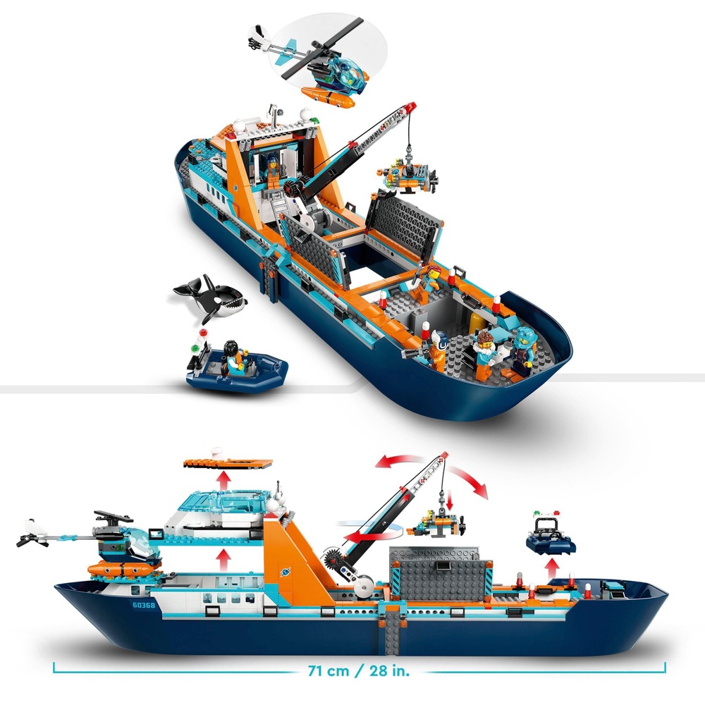 LEGO City 60368 Arktis-Explorerschiff Großes schwimmendes Boot Spielzeug