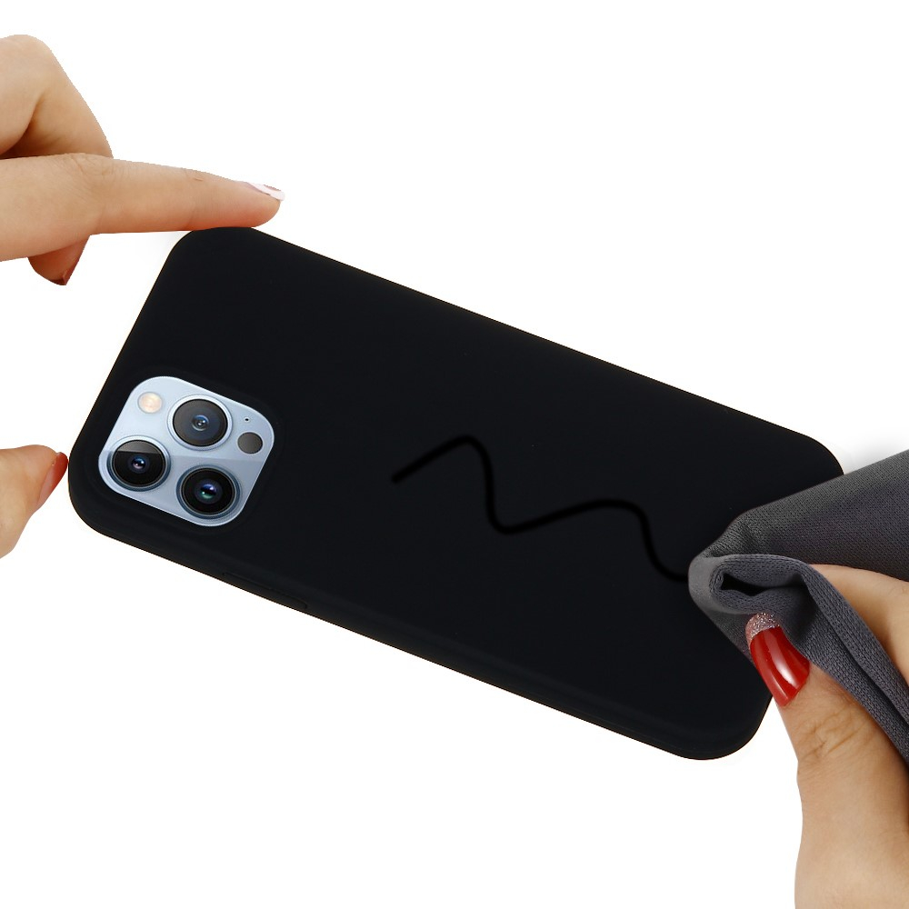iPhone 15 Pro Silikon Case Hülle - Schwarz