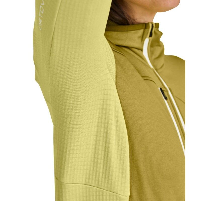 Fleece Grid Hoody - Polaire en laine mérinos femme