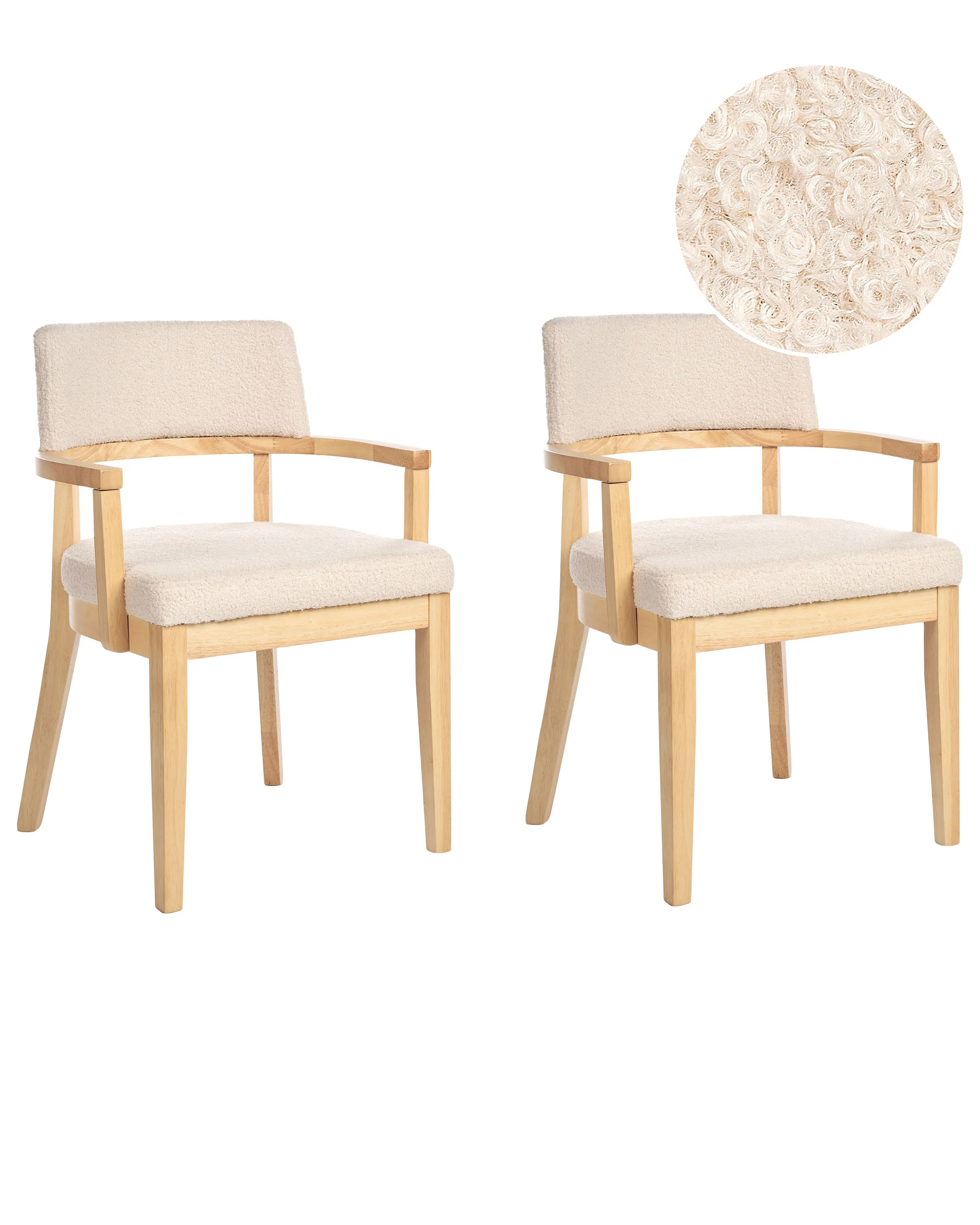 Set van 2 eetkamerstoelen DALBO Bouclé Lichtbruin/beige