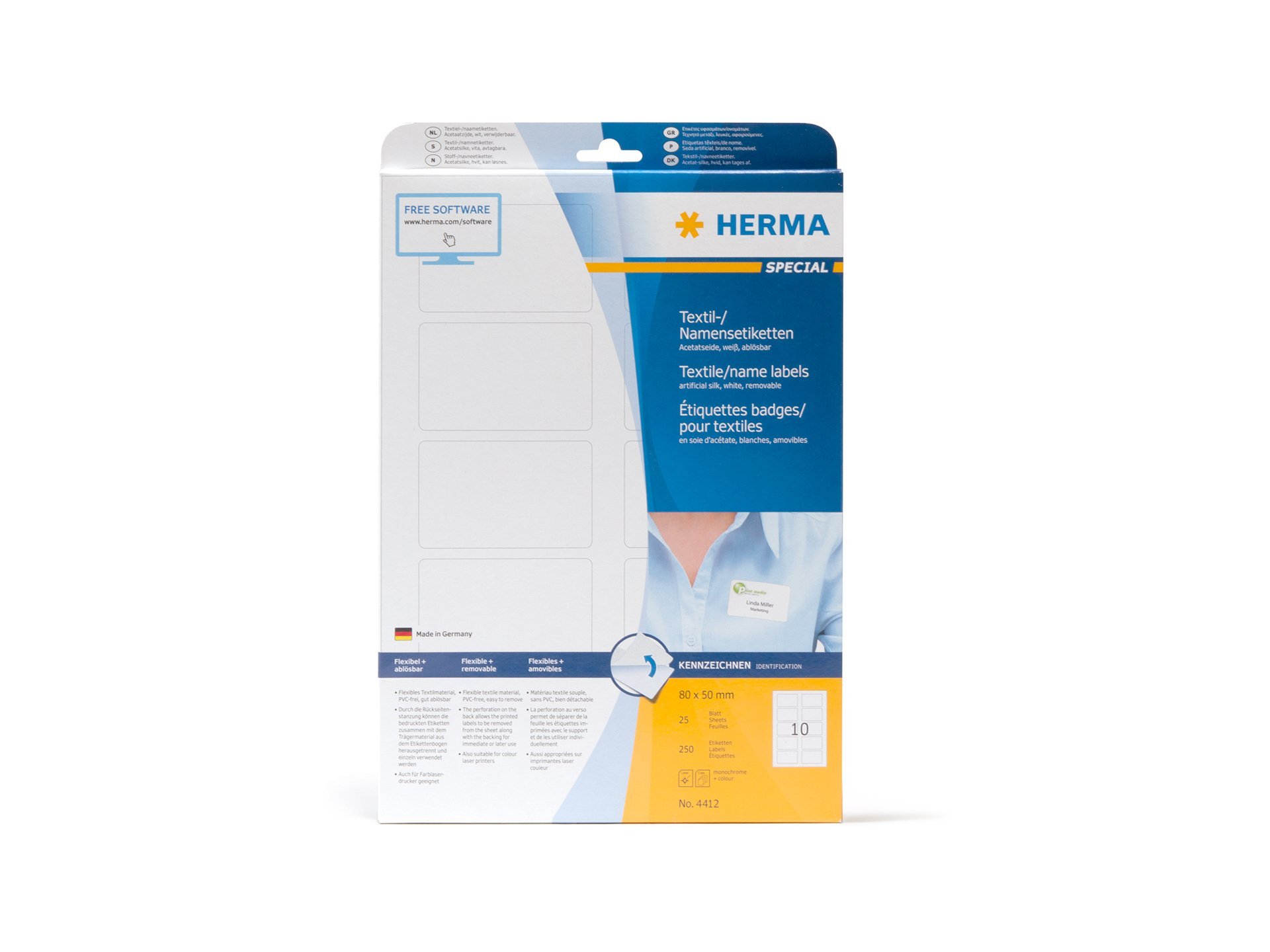 Herma Textil-/Namensetiketten, Acetatseide