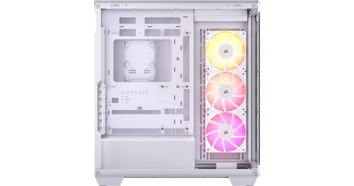 Corsair3500X ARGB midi tower behuizing  (Wit | 2x USB-A | 1x USB-C | RGB | Tempered Glass)