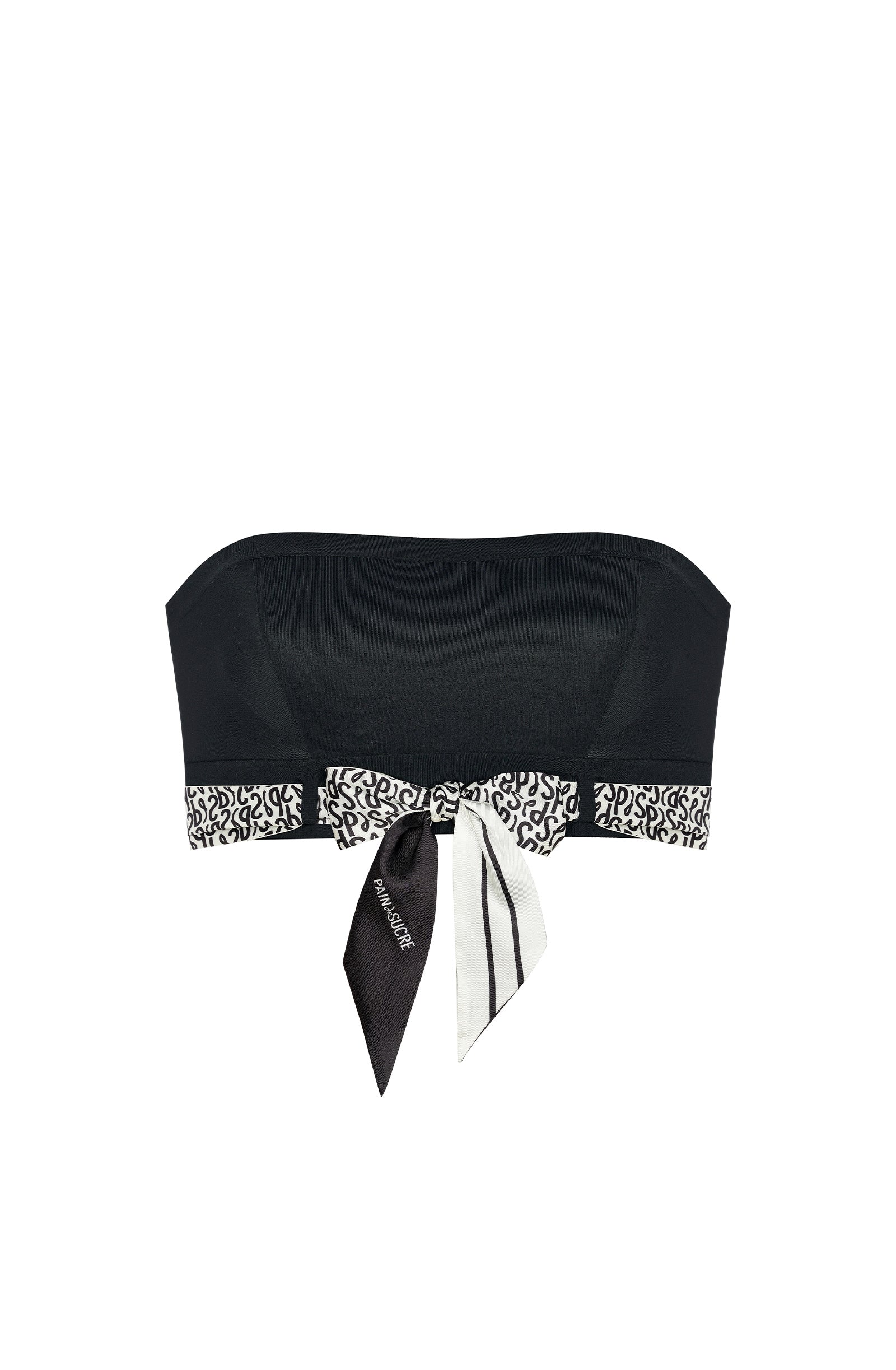 evry Haut de maillot de bain bandeau noir à foulard amovible Noir