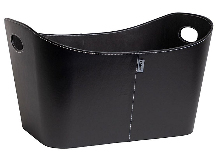 Panier à bûches en cuir Aduro Baseline noir