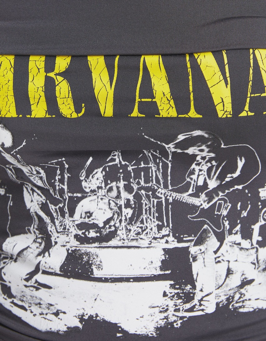 Camiseta de manga comprida com estampa do Nirvana