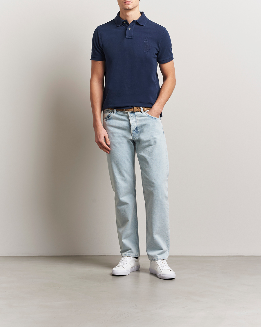 Polo Ralph Lauren Custom Slim Fit Mesh Polo Cruise Navy