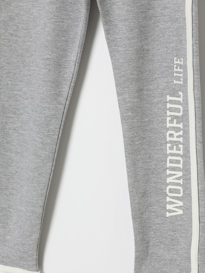 Leggings esportivas com forro de lã - Cinza Mesclado